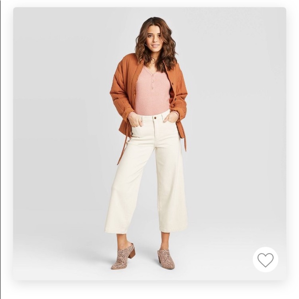 High Rise Cropped Wide Leg Pants / Size 4